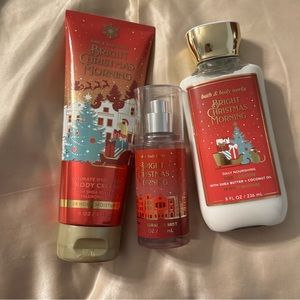Set of Bath & Body Works Bright Christmas Morning - Lotion, Body Cream, Spray
